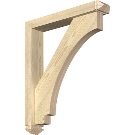 Imperial Arts And Crafts Rough Sawn Bracket W/ Offset Brace, Douglas Fir, 4W X 22D X 26H